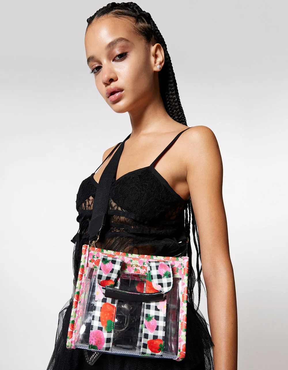 BERRY CLEAR MINI TOTE MULTI sold by Betsey Johnson