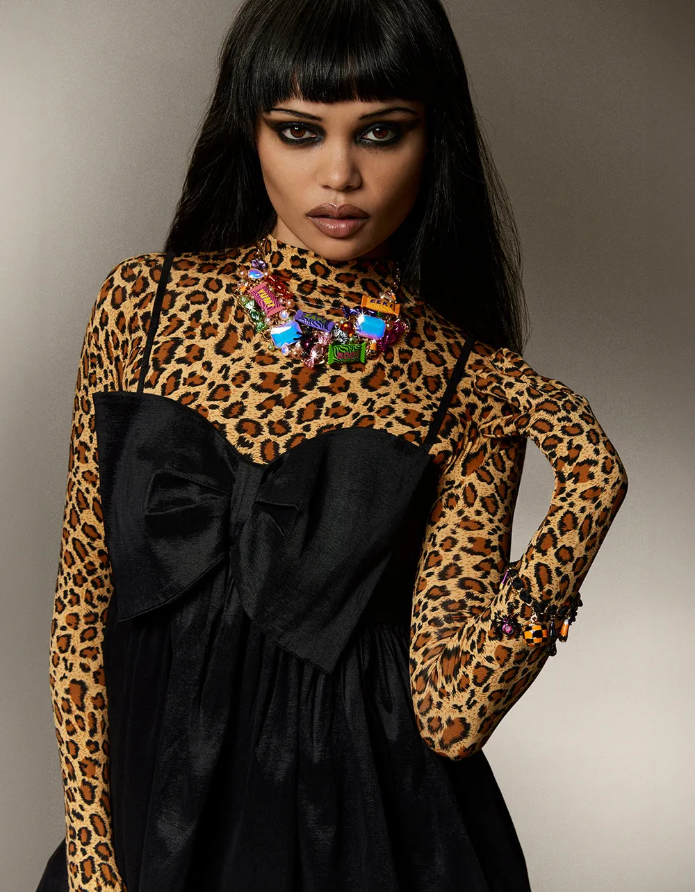 GHOUL FRIENDS CANDY STONE BIB NECKLACE MULTI sold by Betsey Johnson product image thumbnail 2