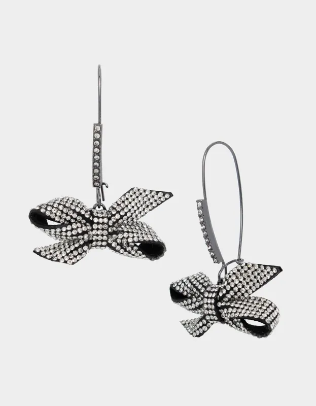 BETSEYS BOWS DROP EARRINGS CRYSTAL sold by Betsey Johnson