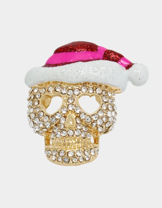 BETSEYS HOLIDAY SANTA SKULL RING PINK sold by Betsey Johnson