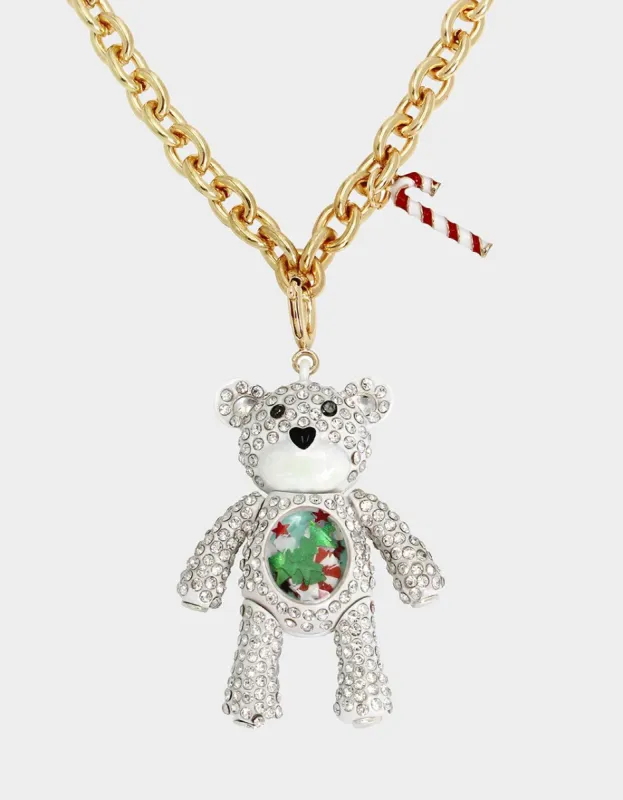 BETSEYS HOLIDAY BEAR NECKLACE WHITE sold by Betsey Johnson