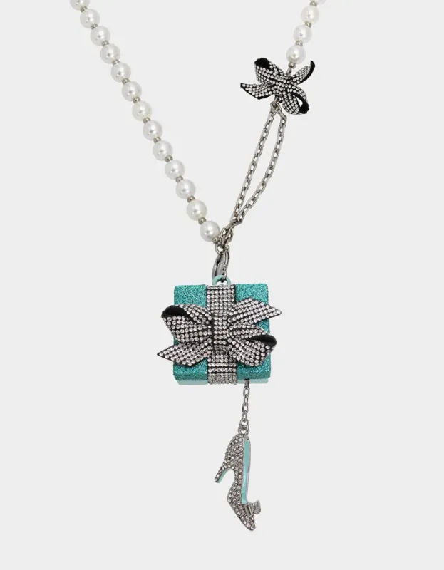 BETSEYS HOLIDAY GIFT NECKLACE BLUE sold by Betsey Johnson