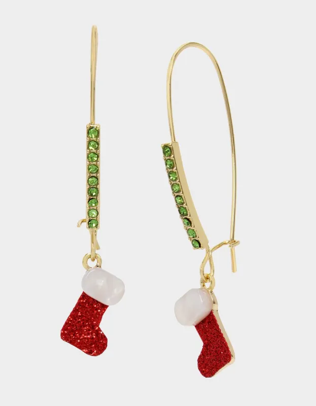 BETSEYS HOLIDAY STOCKING HOOK EARRINGS RED sold by Betsey Johnson