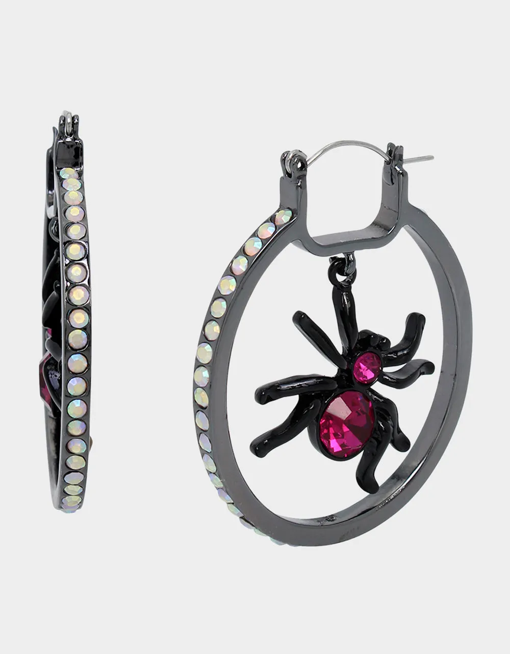 GHOUL FRIENDS SPIDER HOOP EARRINGS PINK sold by Betsey Johnson product image thumbnail 2