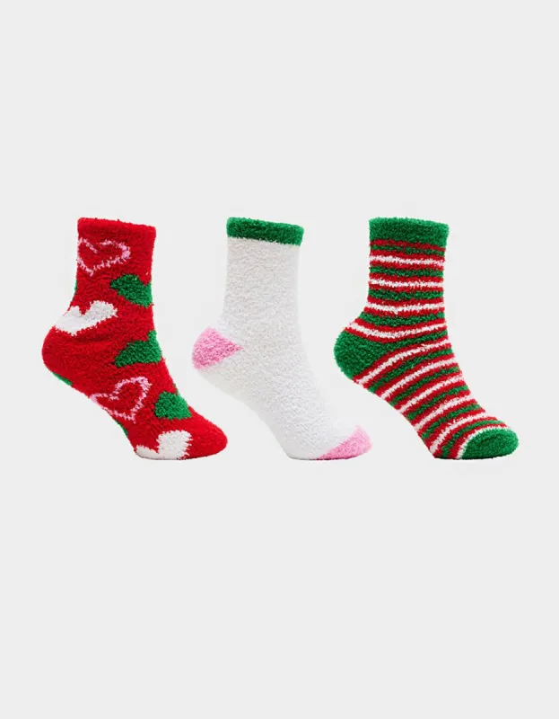 HOLIDAY HEART COZY THREE PACK MULTI sold by Betsey Johnson
