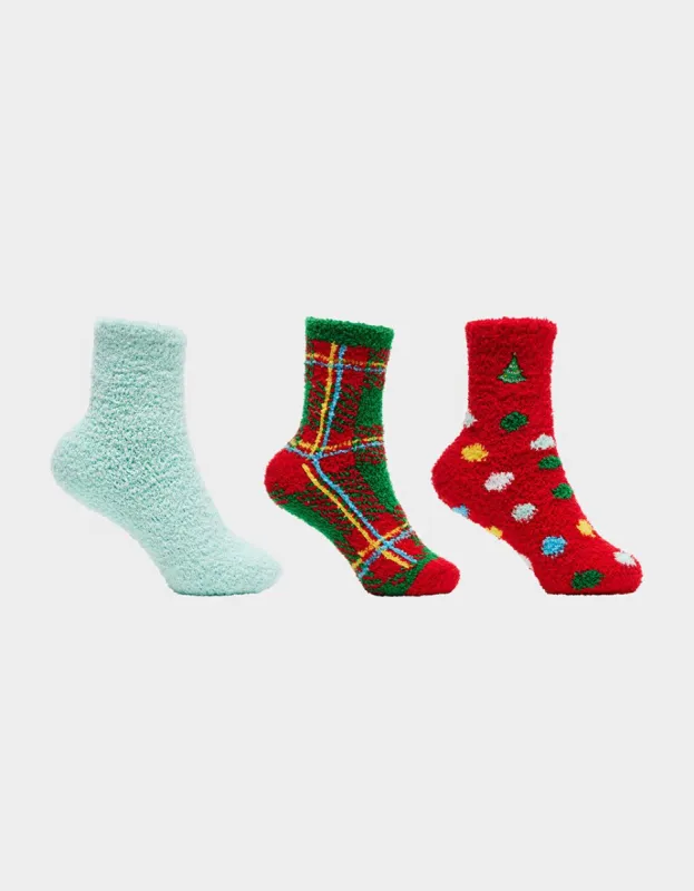 HOLIDAY TREE COZY THREE PACK MULTI sold by Betsey Johnson
