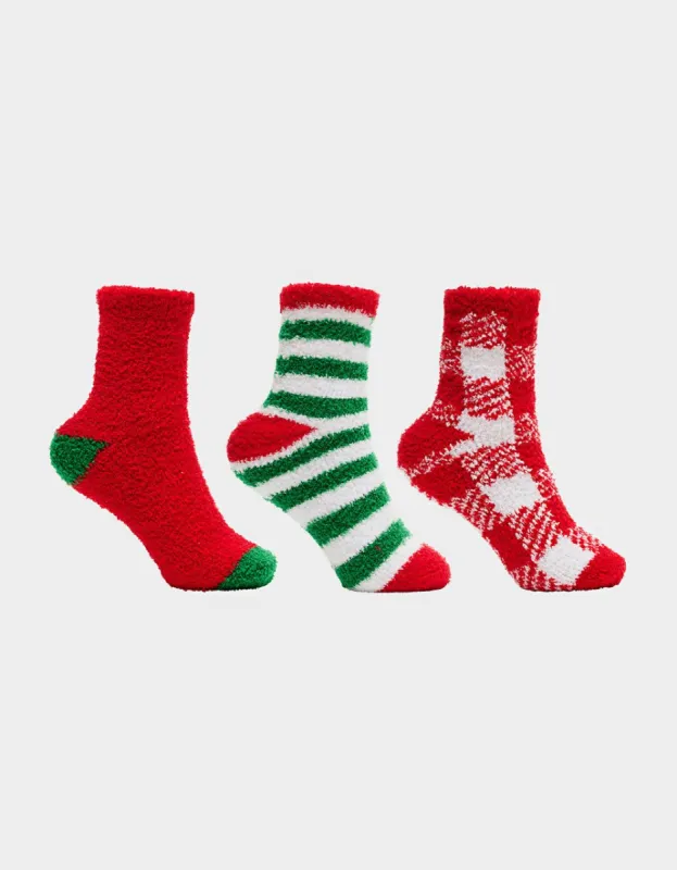 PLAID N STRIPES COZY THREE PACK MULTI sold by Betsey Johnson