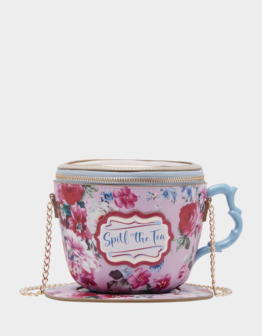 KITSCH SPILL THE TEA CROSSBODY PINK sold by Betsey Johnson