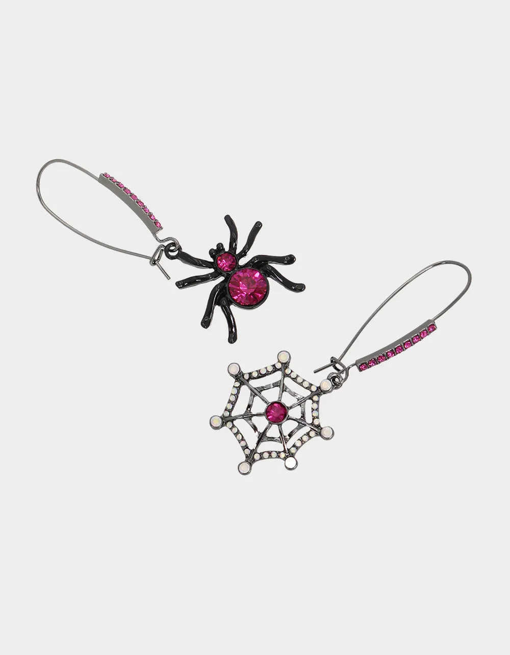 GHOUL FRIENDS SPIDER AND WEB HOOK EARRINGS PINK sold by Betsey Johnson product image thumbnail 3