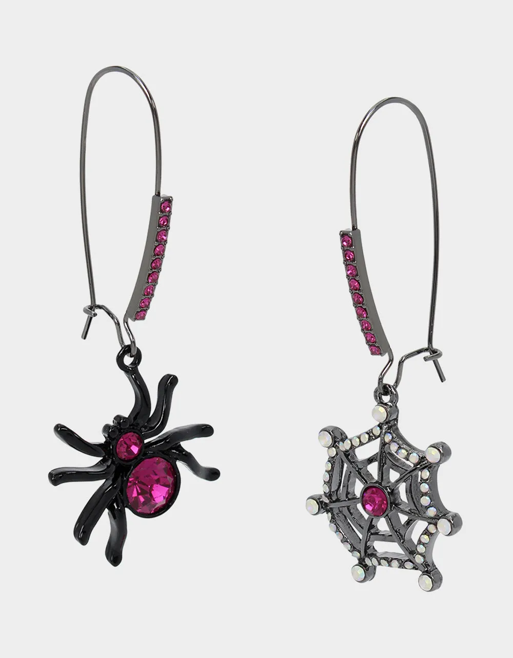 GHOUL FRIENDS SPIDER AND WEB HOOK EARRINGS PINK sold by Betsey Johnson product image thumbnail 2