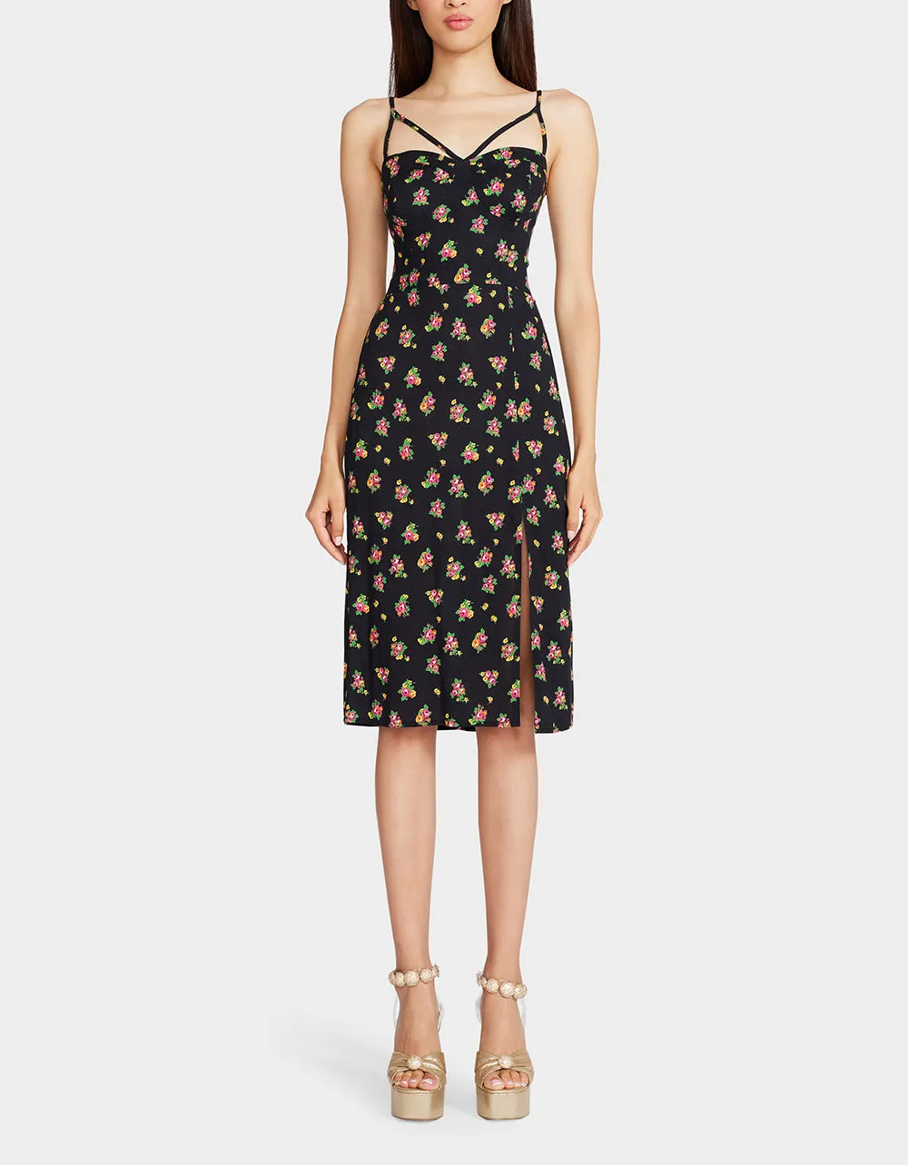 MADELINE MIDI DRESS BLACK MULTI sold by Betsey Johnson product image thumbnail 4