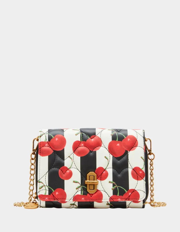 FRESH N FRUITY STRIPED WALLET ON A CHAIN RED sold by Betsey Johnson