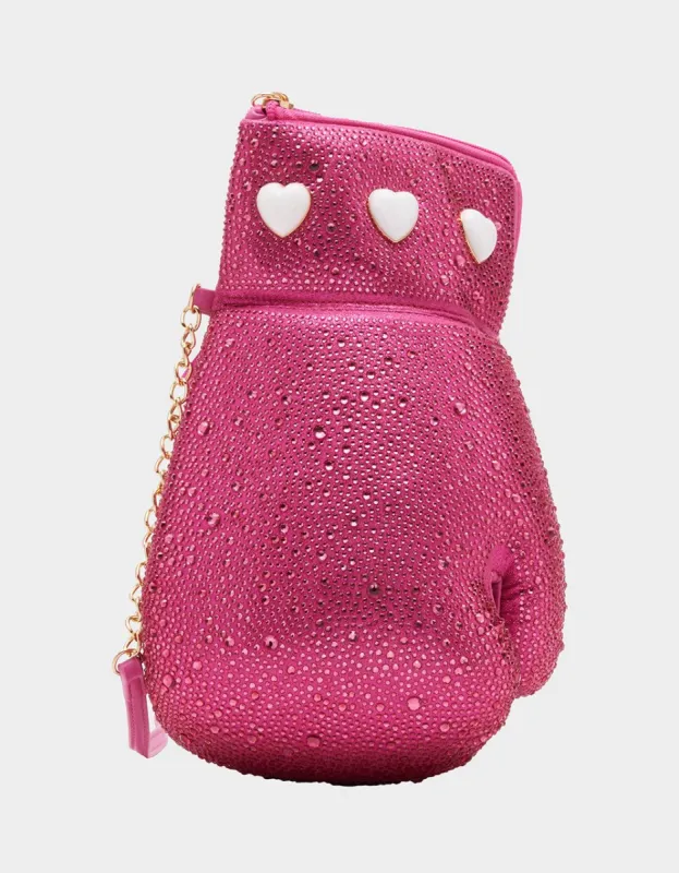KITSCH FIGHT LIKE A GIRL CROSSBODY PINK sold by Betsey Johnson