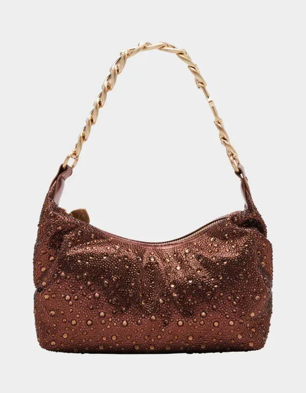 SHINE ON RHINESTONE BAG BROWN sold by Betsey Johnson