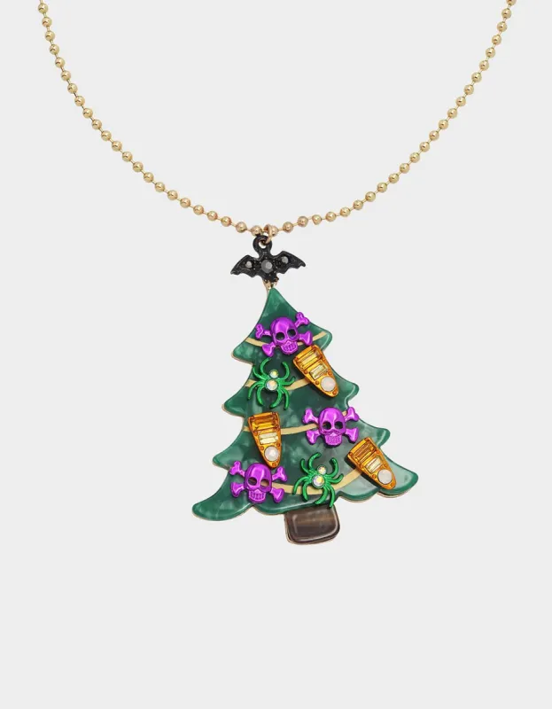 SCARY MERRY TREE NECKLACE GREEN sold by Betsey Johnson