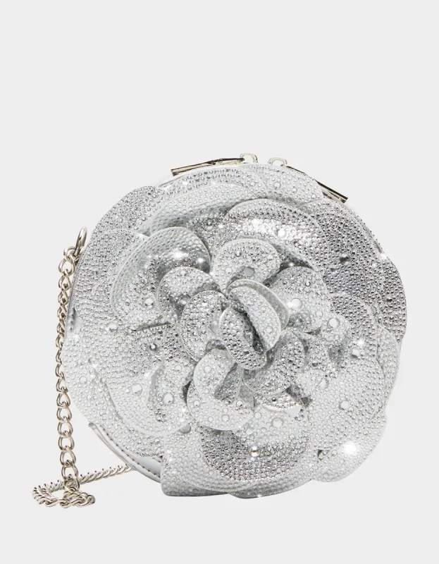 ROSE KNOWS CROSSBODY BAG SILVER sold by Betsey Johnson