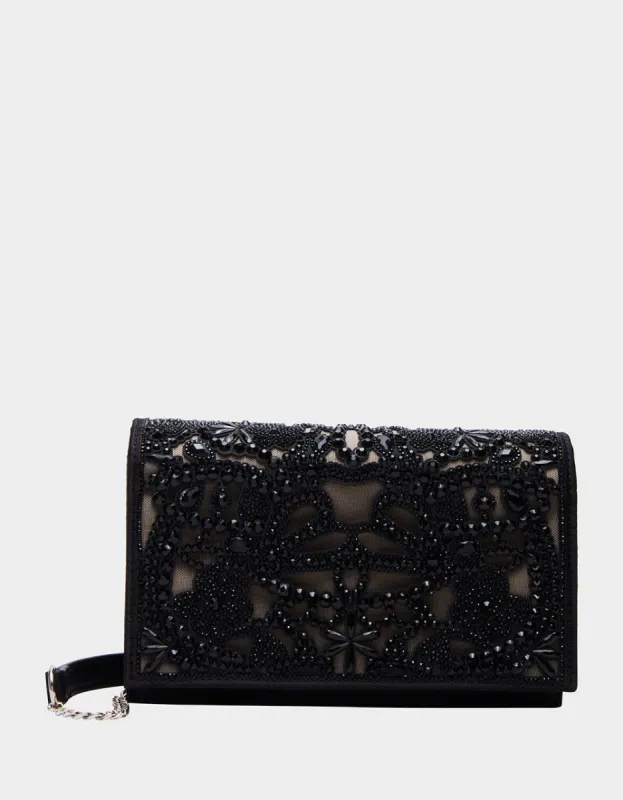 CUT OUT SPARKLER BAG BLACK sold by Betsey Johnson