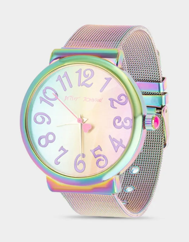 BETSEY TIME OILSLICK MESH STRAP WATCH MULTI sold by Betsey Johnson