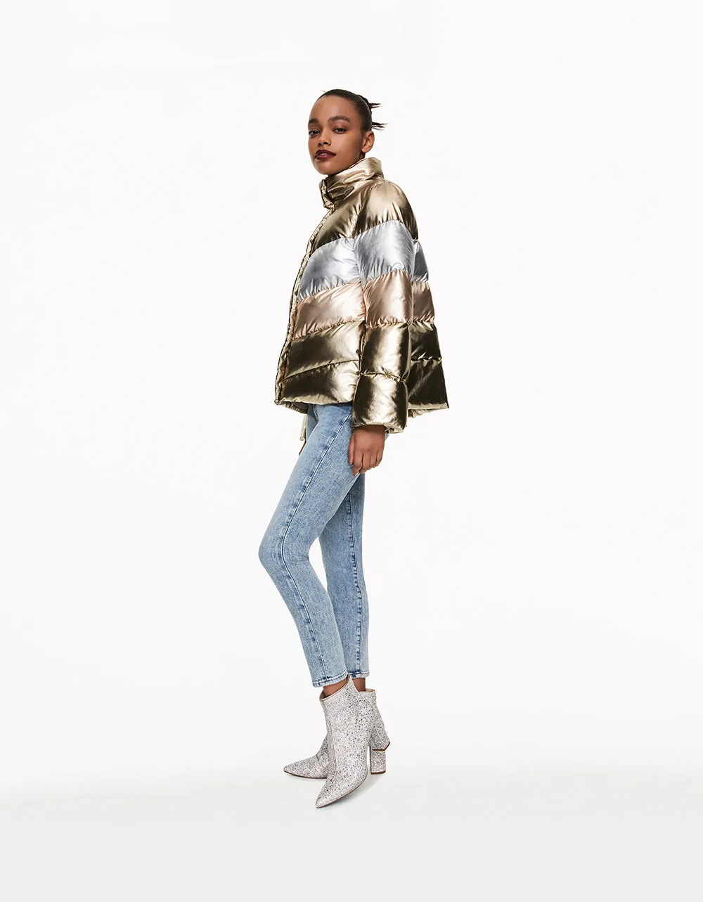 BETSEYS BEST PUFFER JACKET GOLD | RE:LUV sold by Betsey Johnson product image thumbnail 3