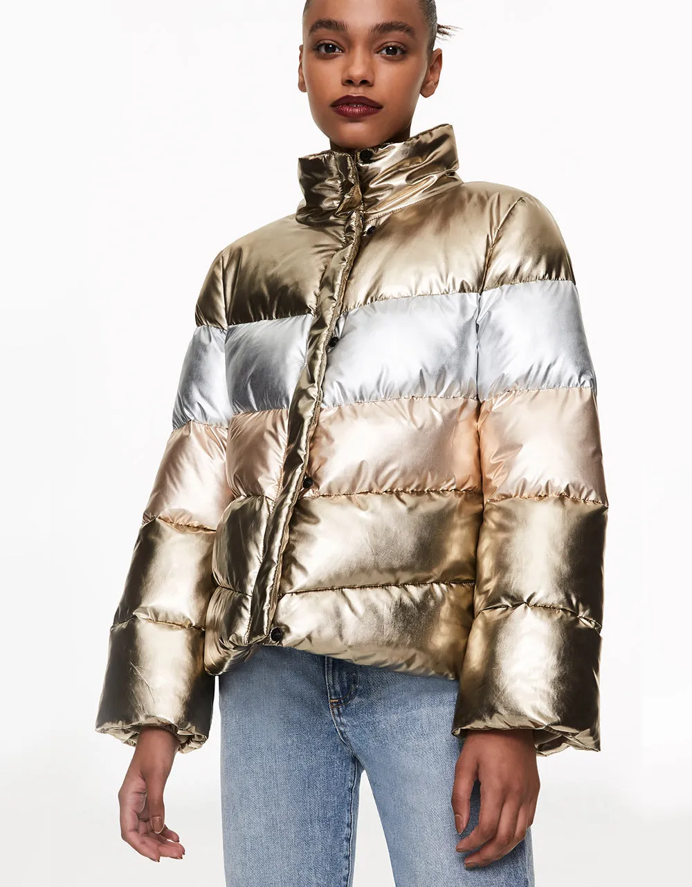 BETSEYS BEST PUFFER JACKET GOLD | RE:LUV sold by Betsey Johnson