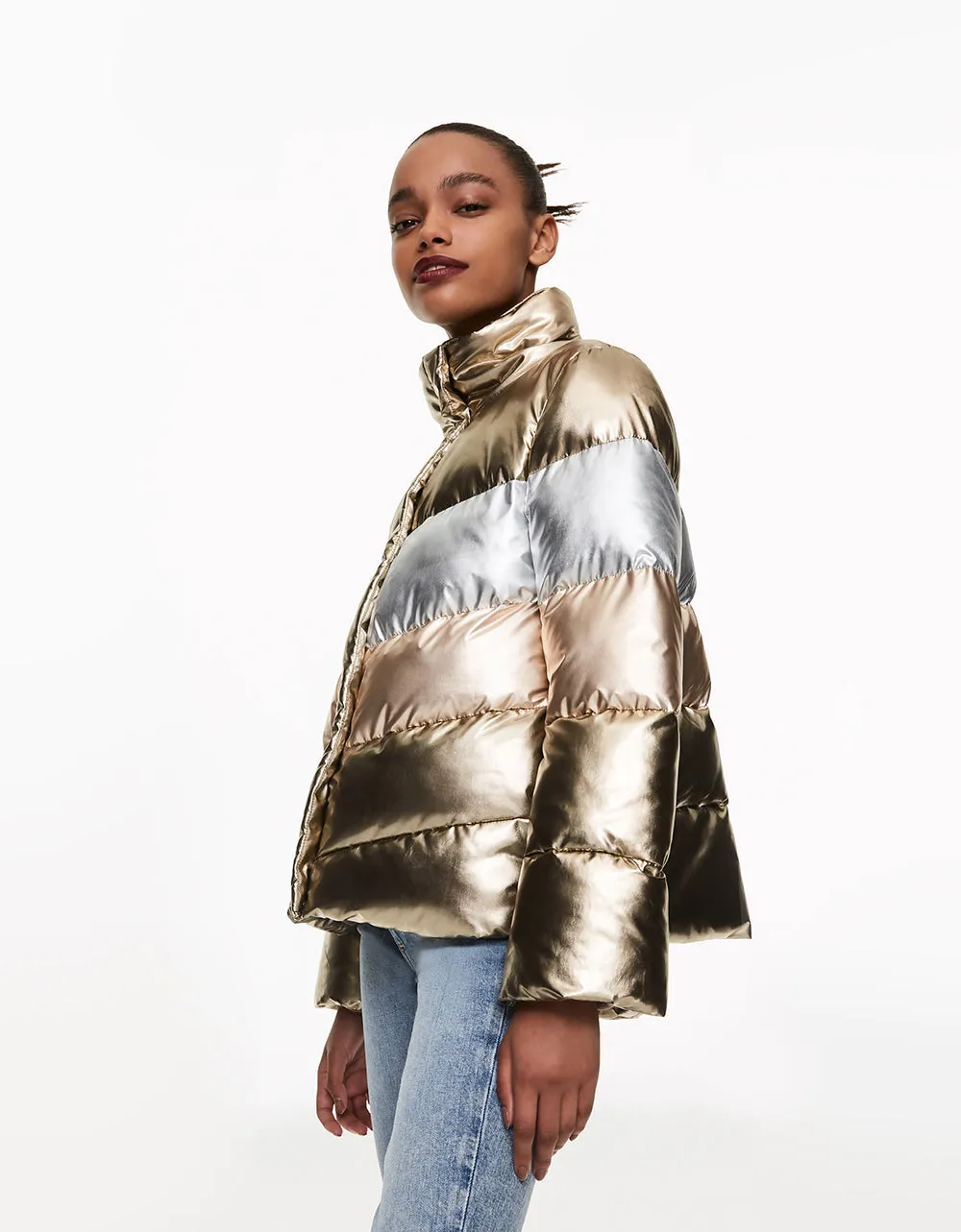 BETSEYS BEST PUFFER JACKET GOLD | RE:LUV sold by Betsey Johnson product image thumbnail 2