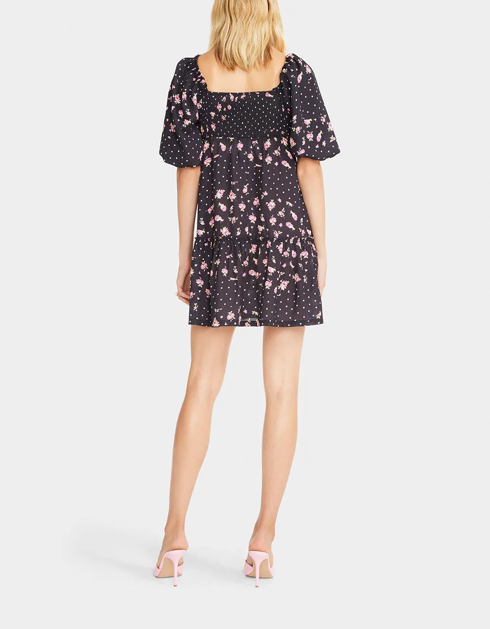 ROSY DOTS MINI DRESS BLACK | RE:LUV sold by Betsey Johnson product image thumbnail 4