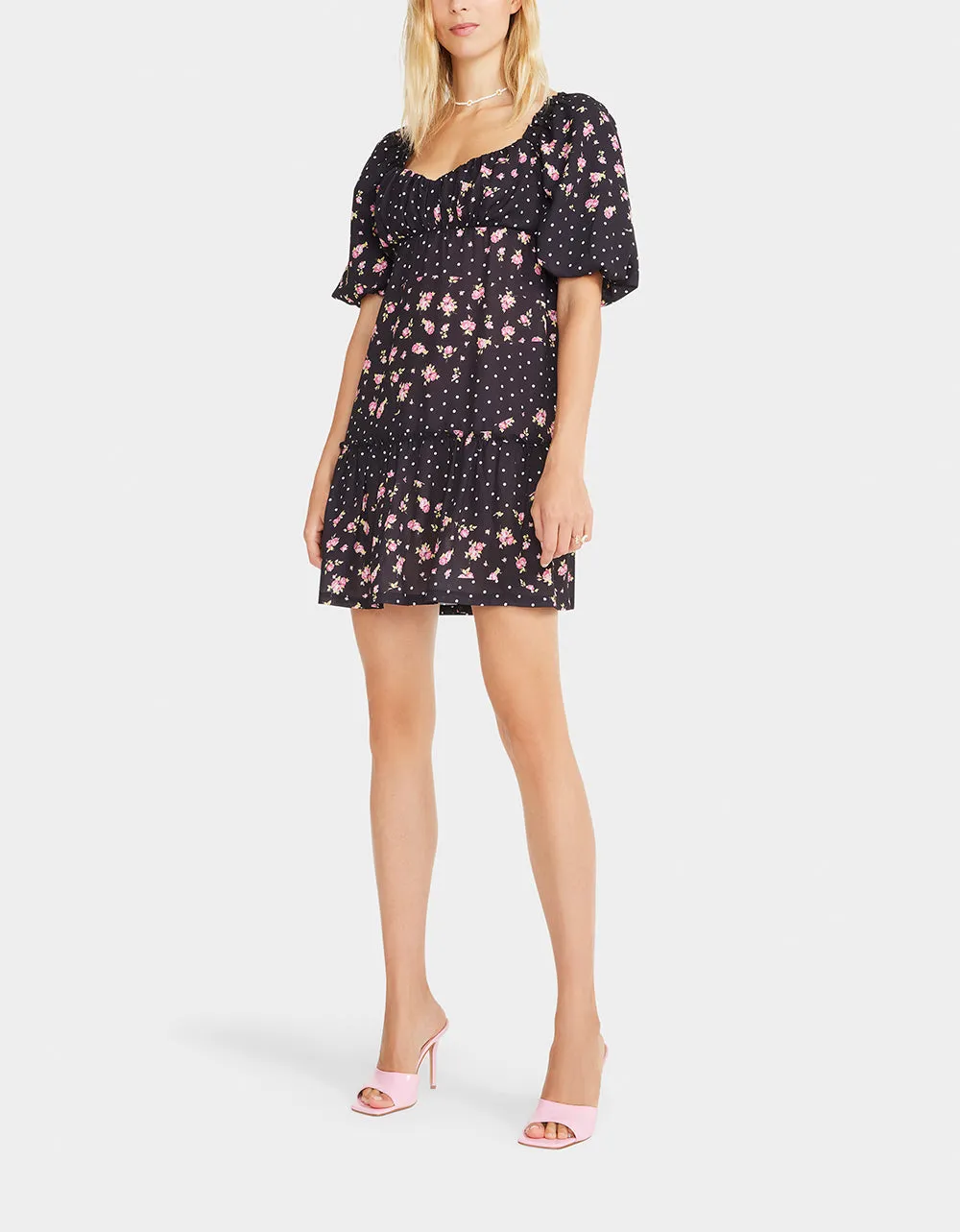 ROSY DOTS MINI DRESS BLACK | RE:LUV sold by Betsey Johnson product image thumbnail 3