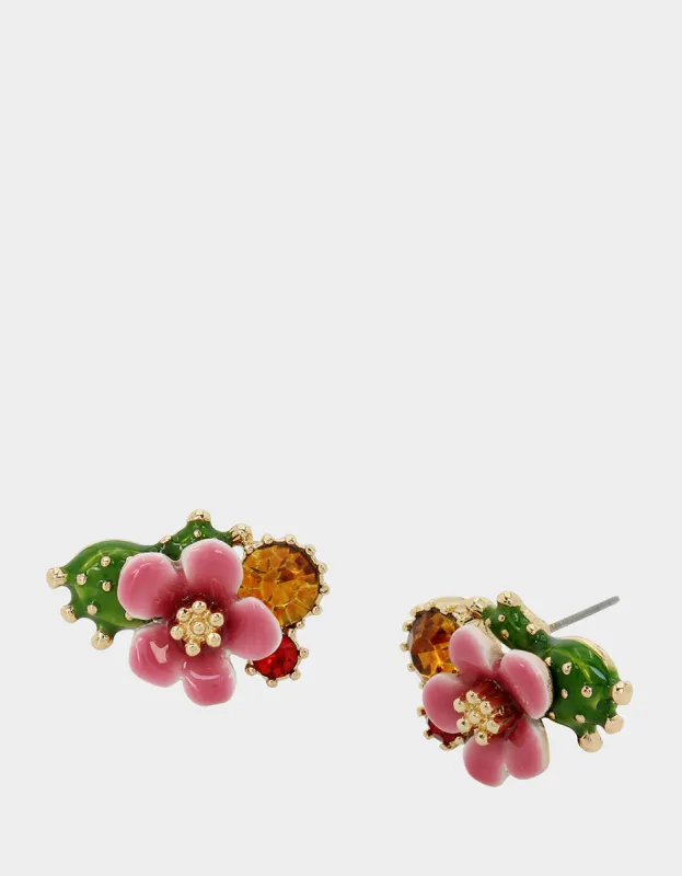 HOLA TO LOVE FLOWER CLUSTER STUDS FUCHSIA sold by Betsey Johnson
