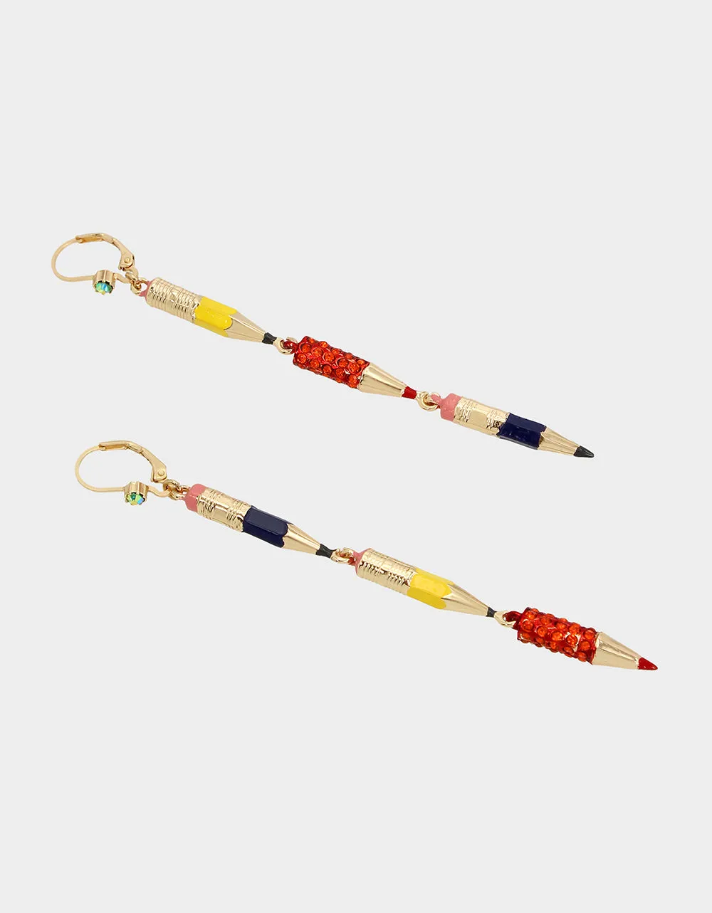 BOOK SMART PENCIL LINEAR EARRINGS MULTI sold by Betsey Johnson product image thumbnail 3