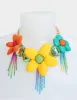 BETSEYS PUFFY FLOWER BIB NECKLACE MULTI sold by Betsey Johnson