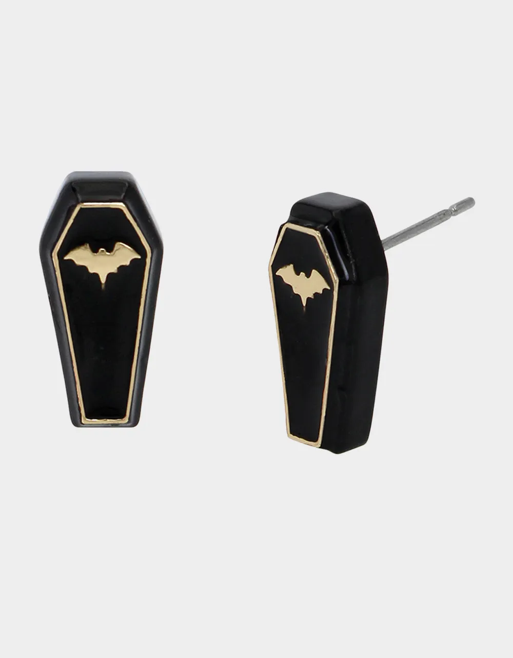 GHOUL FRIENDS COFFIN STUD EARRINGS BLACK sold by Betsey Johnson