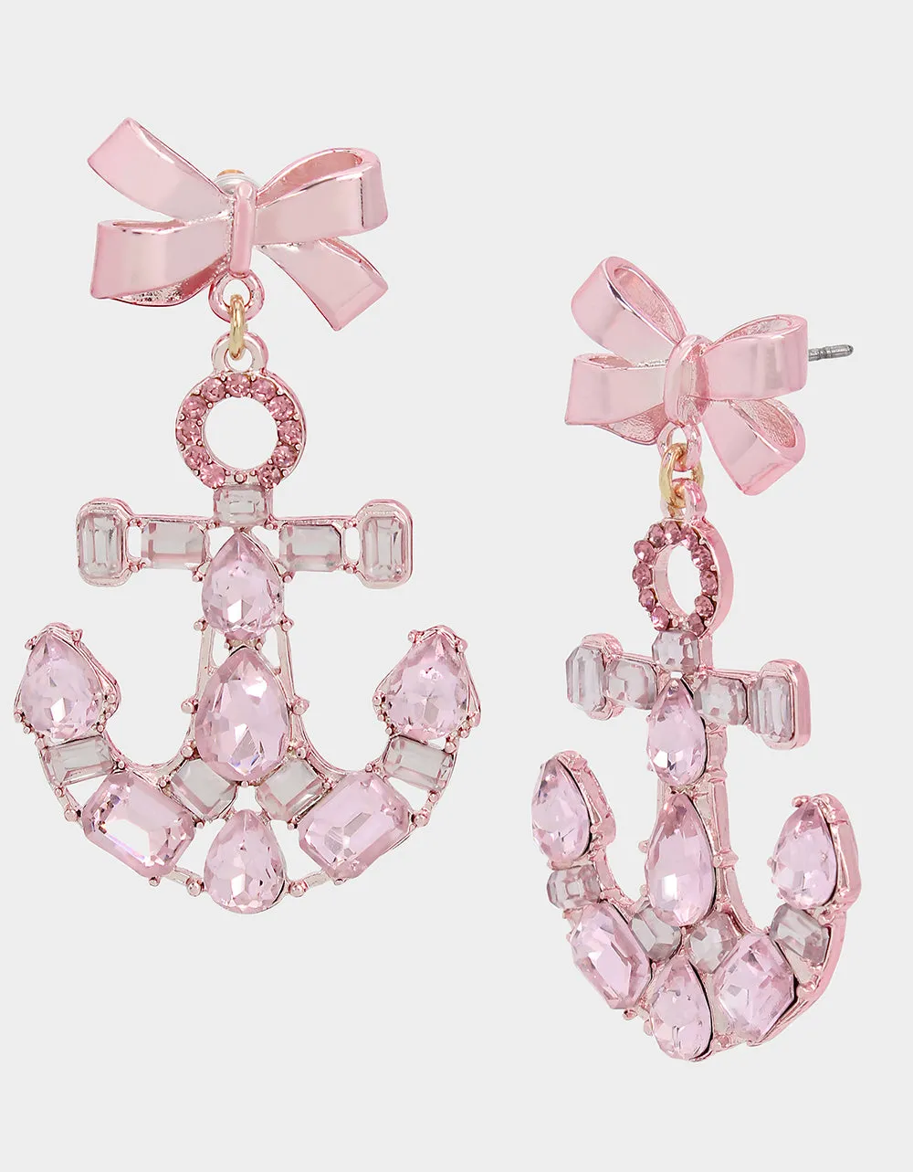 PINK SUMMER BOW ANCHOR EARRINGS PINK sold by Betsey Johnson