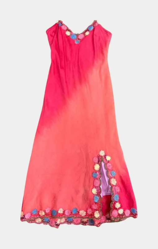 Floral Lace Trim Ombr Midi Dress | RE:LUV sold by Betsey Johnson