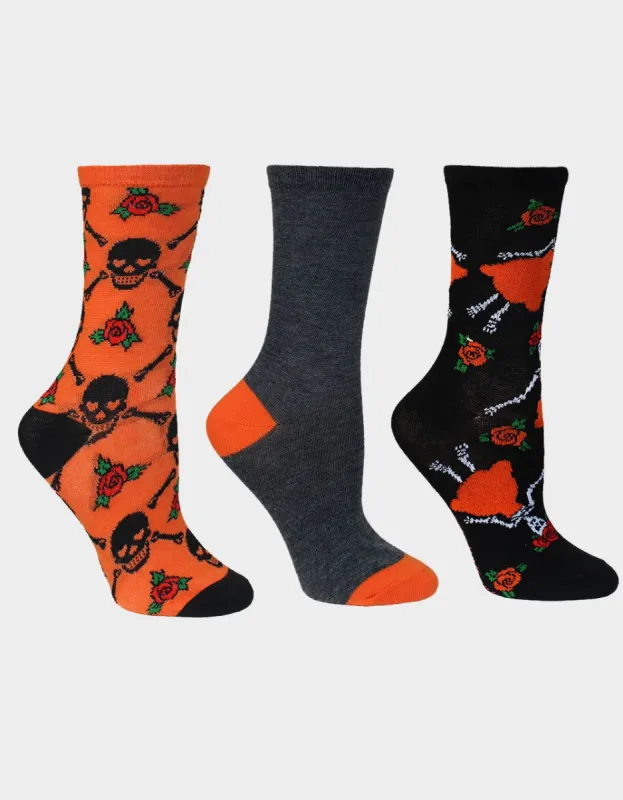 DAY OF THE DEAD THREE PACK BLACK MULTI sold by Betsey Johnson