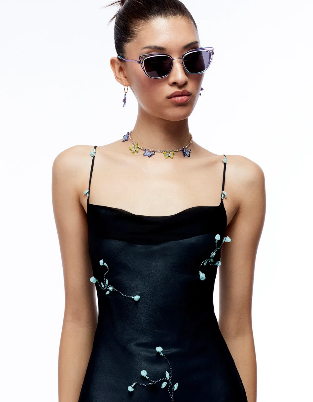 ALL A FLUTTER STONE BUTTERFLY FRONTAL NECKLACE MULTI sold by Betsey Johnson product image thumbnail 2