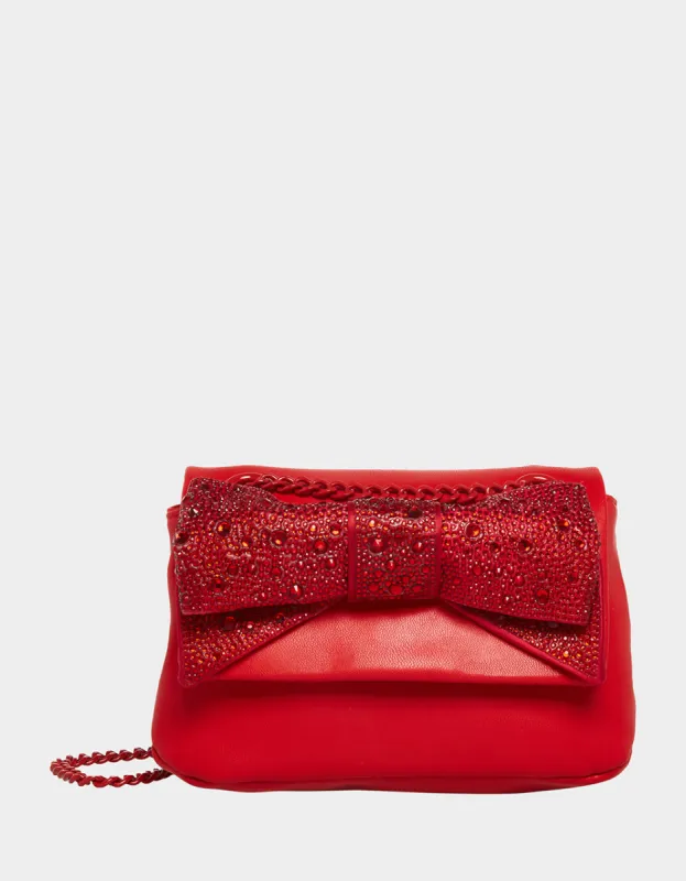 GLITTERAZZI BOW BAG RED | RE:LUV sold by Betsey Johnson