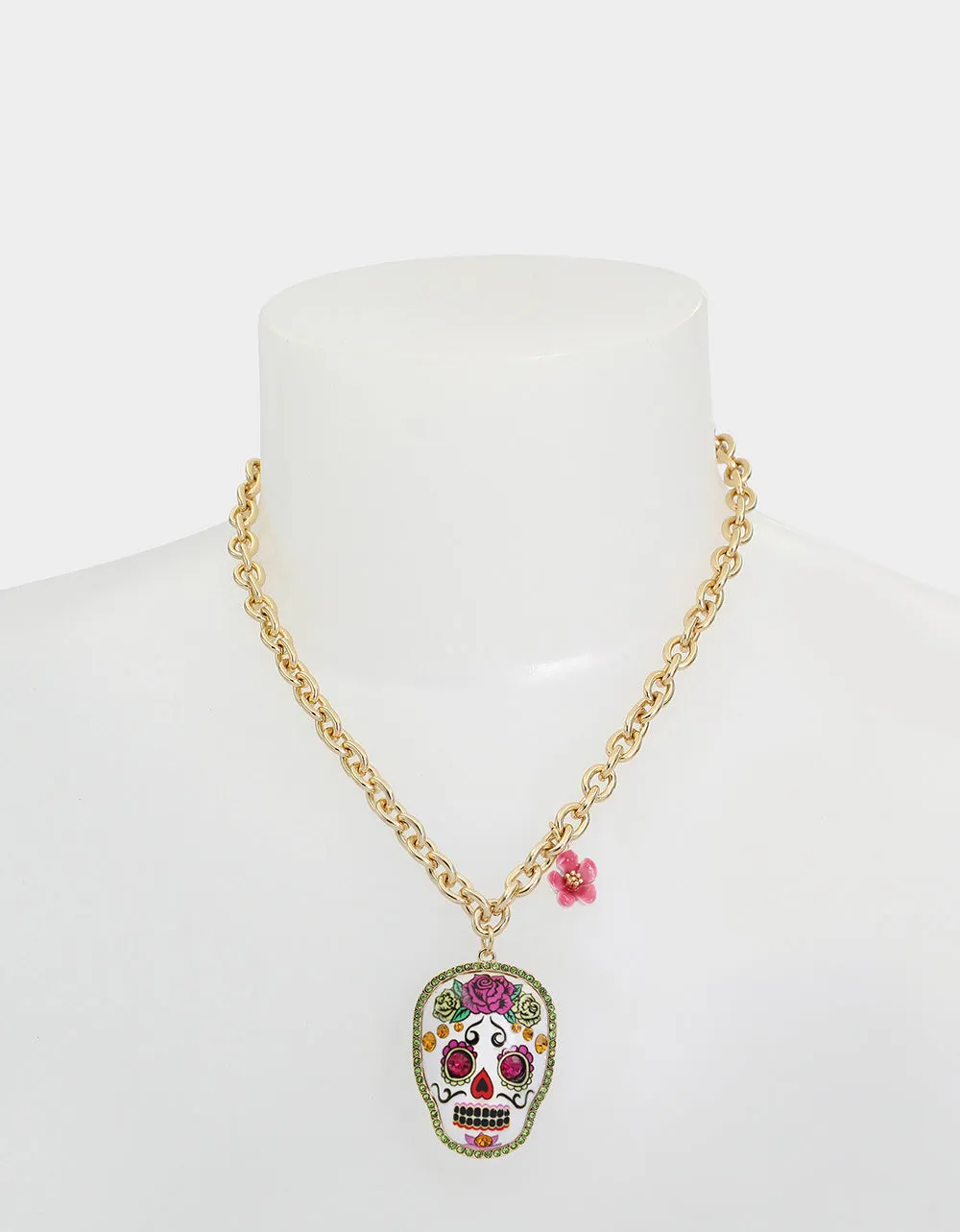 HOLA TO LOVE SKULL NECKLACE MULTI PINK sold by Betsey Johnson product image thumbnail 3