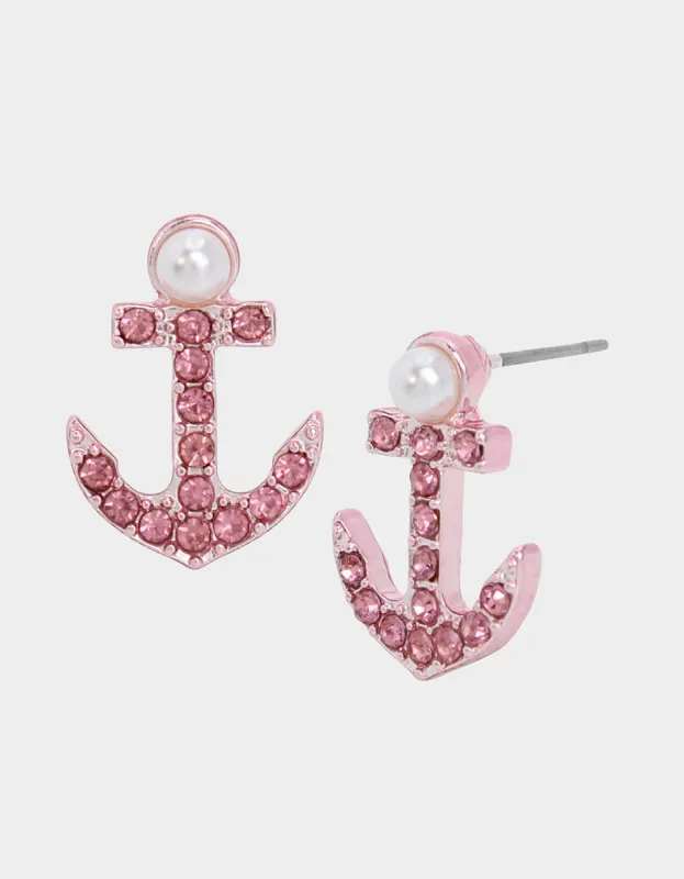 PINK SUMMER ANCHOR STUDS PINK sold by Betsey Johnson