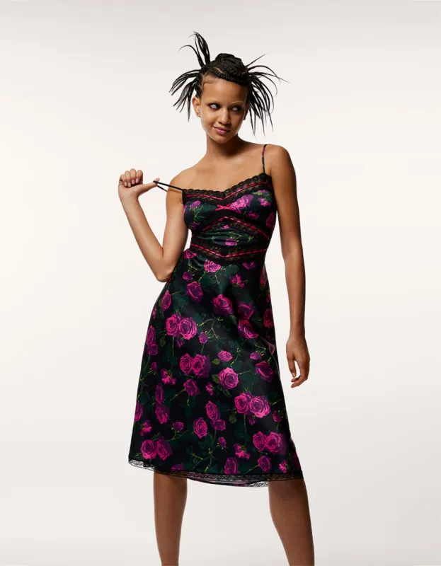 HOLLYWOOD MIDI DRESS BLACK sold by Betsey Johnson
