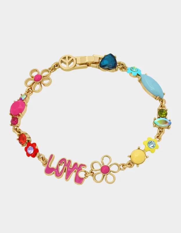 BETSEY LOVE FEST MIXED FLEX BRACELET PASTEL MULTI made by Betsey Johnson