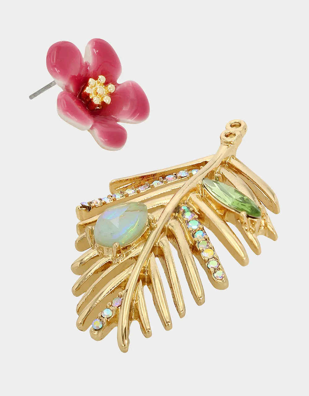 BETSEYS PARADISE LEAF EARRINGS FUCHSIA sold by Betsey Johnson product image thumbnail 3