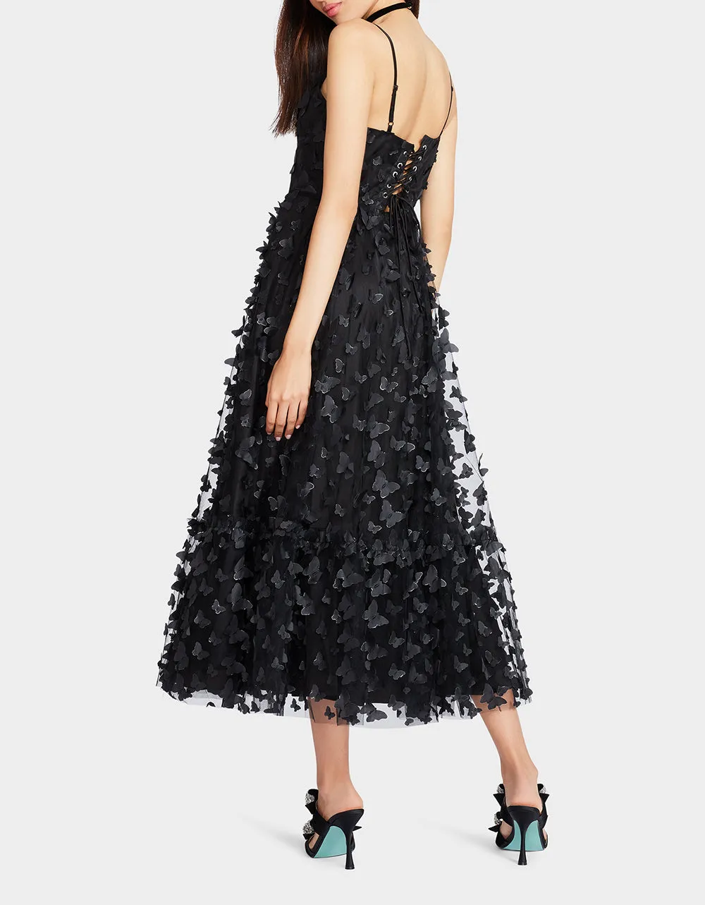 BETSEYS BUTTERFLY MAXI DRESS BLACK sold by Betsey Johnson product image thumbnail 5
