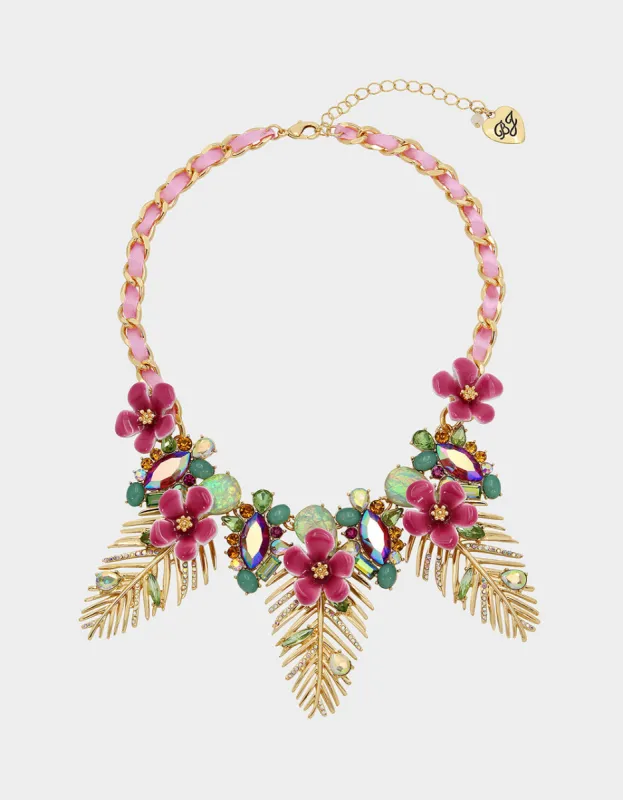 BETSEYS PARADISE LEAF FRONTAL NECKLACE MULTI sold by Betsey Johnson