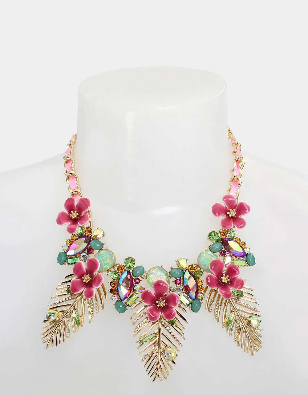 BETSEYS PARADISE LEAF FRONTAL NECKLACE MULTI sold by Betsey Johnson product image thumbnail 3