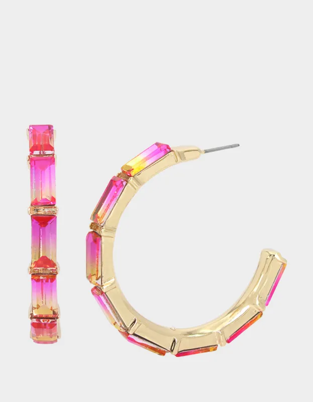 BETSEYS POOL PARTY STONE HOOP EARRINGS MULTI sold by Betsey Johnson