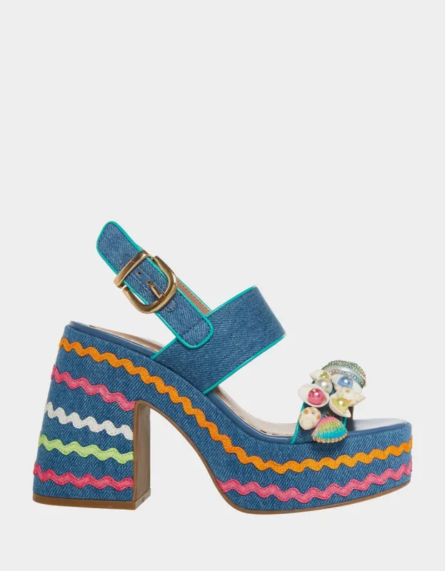 SHELLIE DENIM MULTI sold by Betsey Johnson