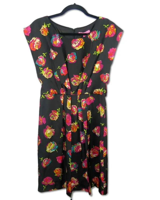 Dark Rainbow Floral Patterned Dress | RE:LUV sold by Betsey Johnson