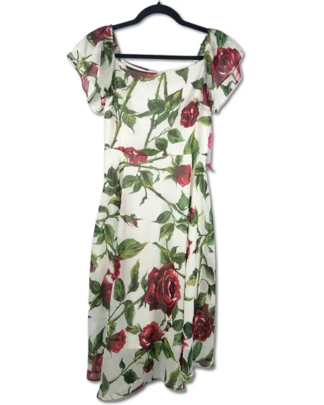 White Floral Patterned Dress | RE:LUV sold by Betsey Johnson