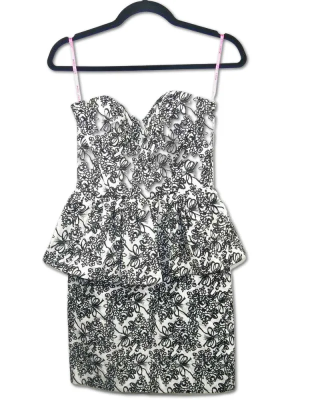 White & Black Patterned Dress | RE:LUV sold by Betsey Johnson