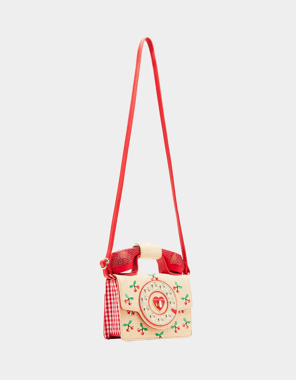 KITSCH CHERRY ON TOP PHONE BAG NATURAL sold by Betsey Johnson product image thumbnail 4